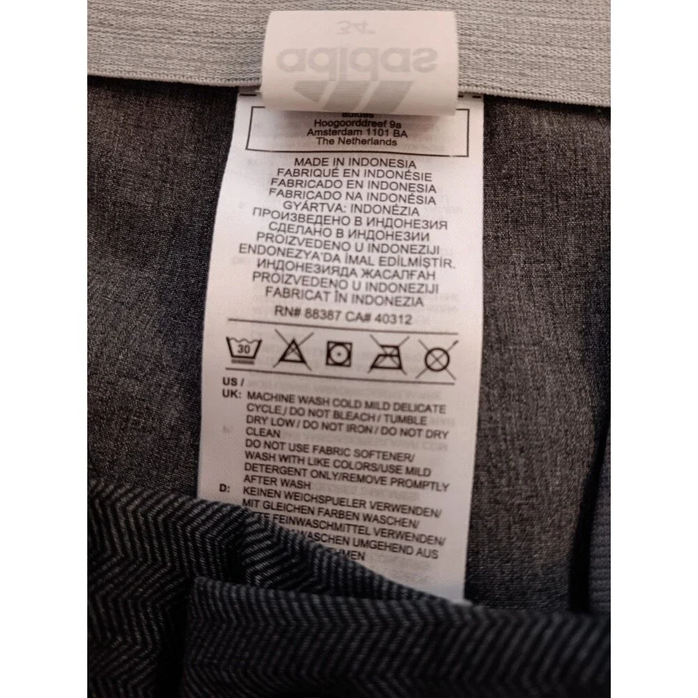 Adidas Men’s Golf Shorts 34 Gray Herringbone Stretch Performance Flat Front